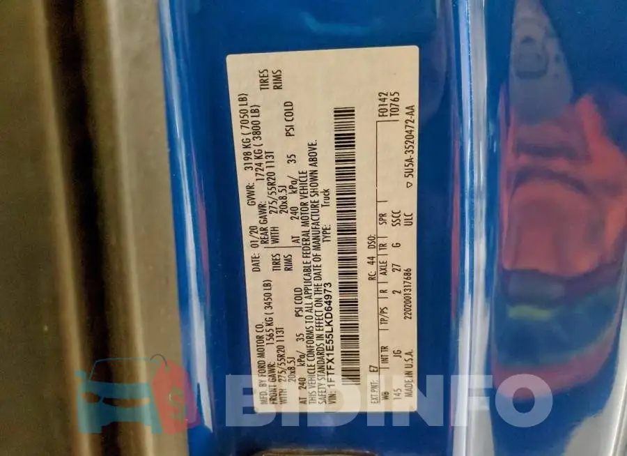 1FTFX1E55LKD64973 Photo# 12
