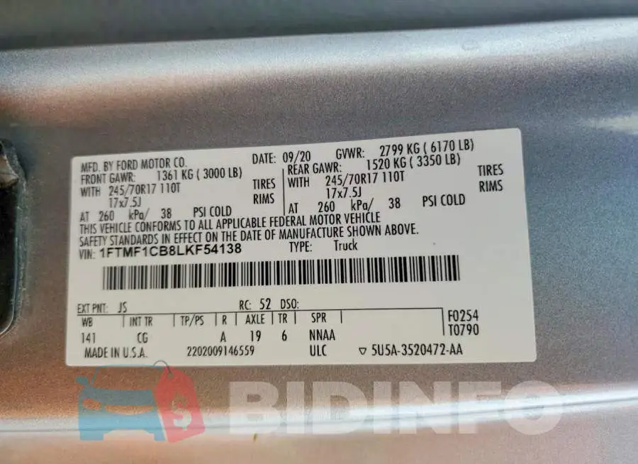 1FTMF1CB8LKF54138 Photo# 12