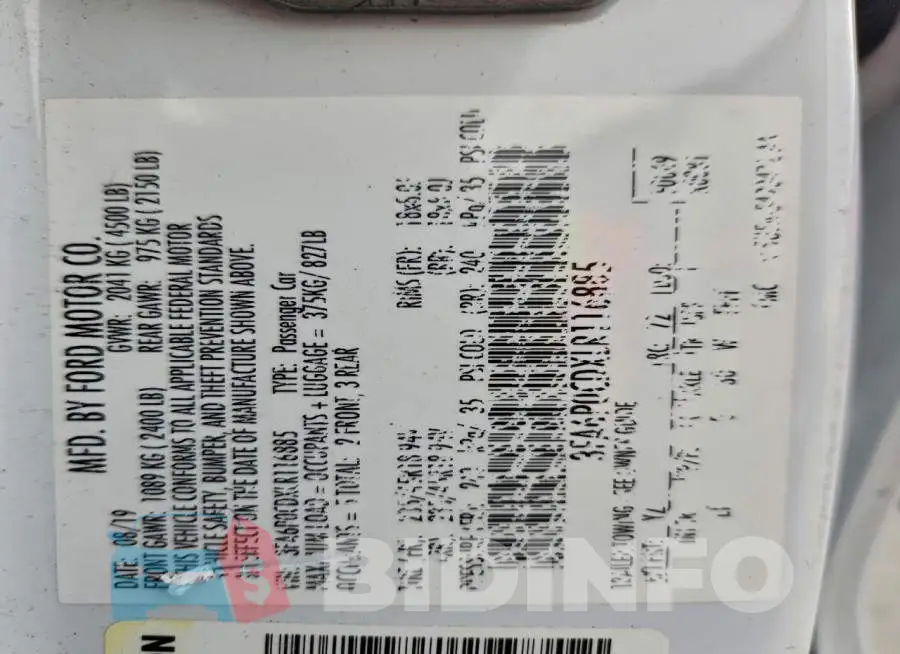 3FA6P0CDXLR116885 Photo# 13