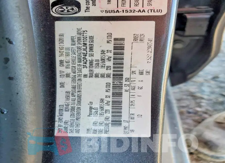 3FADP4EJ6JM100775 Photo# 13