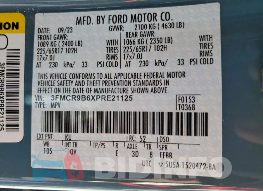 3FMCR9B6XPRE21125 Photo# 14