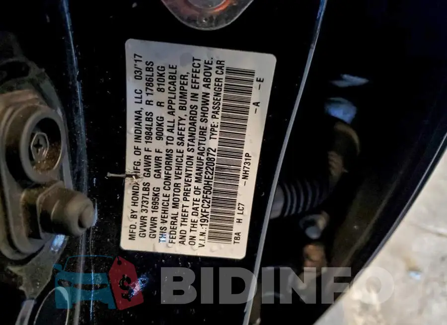 19XFC2F50HE220872 Photo# 12