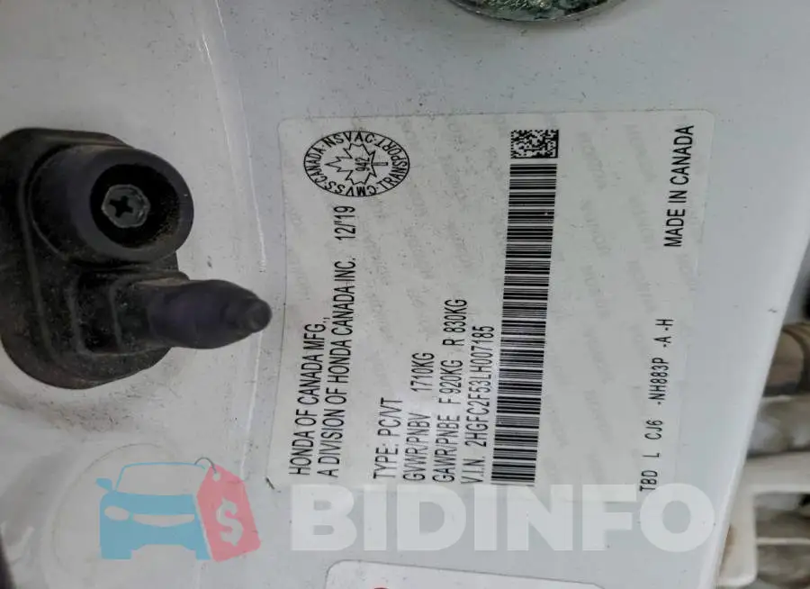 2HGFC2F53LH007185 Photo# 12