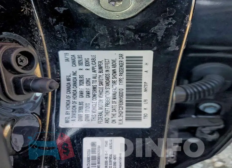2HGFC2F65KH560010 Photo# 12