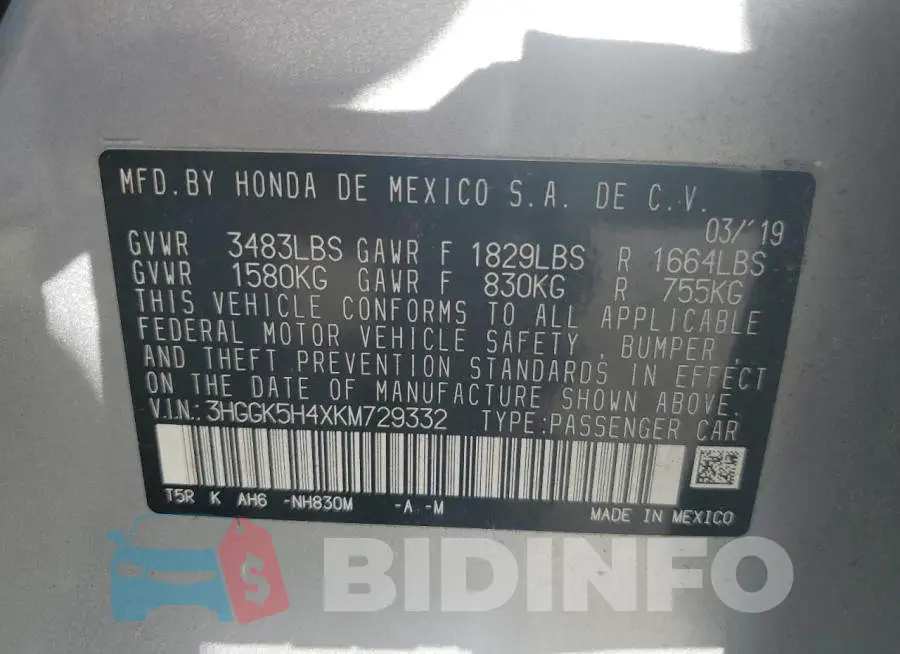 3HGGK5H4XKM729332 Photo# 12