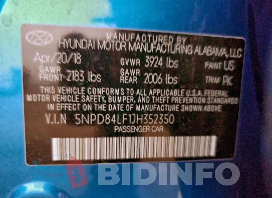 5NPD84LF1JH352350 Photo# 12