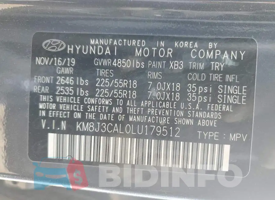KM8J3CAL0LU179512 Photo# 13
