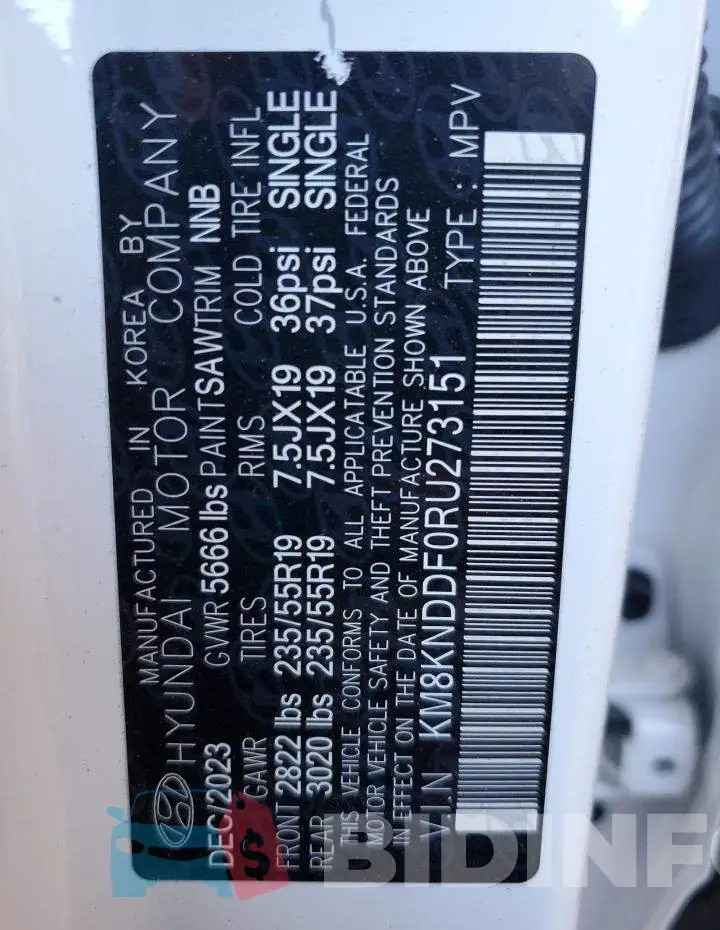 KM8KNDDF0RU273151 Photo# 12