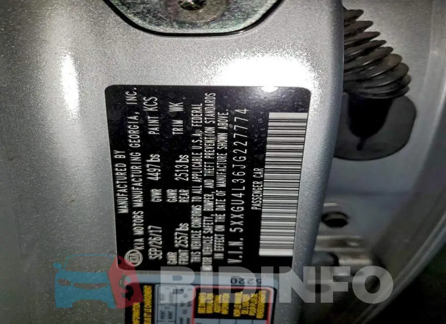 5XXGU4L36JG227774 Photo# 12