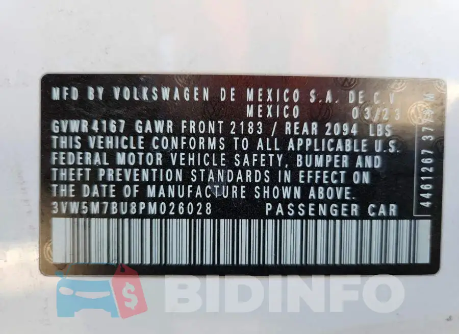 3VW5M7BU8PM026028 Photo# 12
