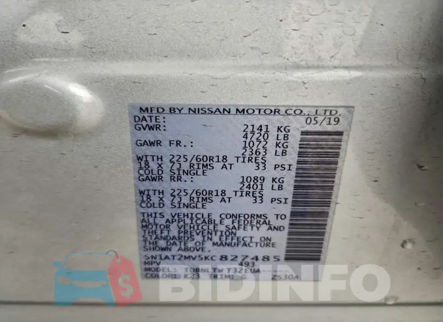5N1AT2MV5KC827485 Photo# 13