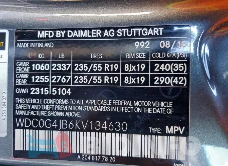 WDC0G4JB6KV134630 Photo# 13