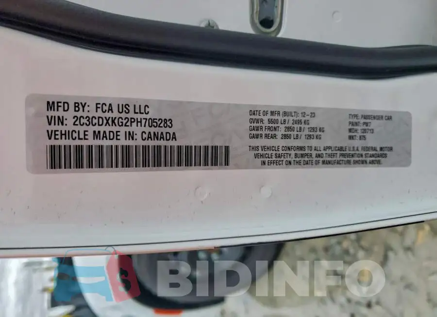 2C3CDXKG2PH705283 Photo# 13