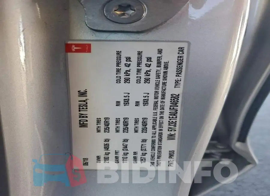 5YJ3E1EA0JF046582 Photo# 12