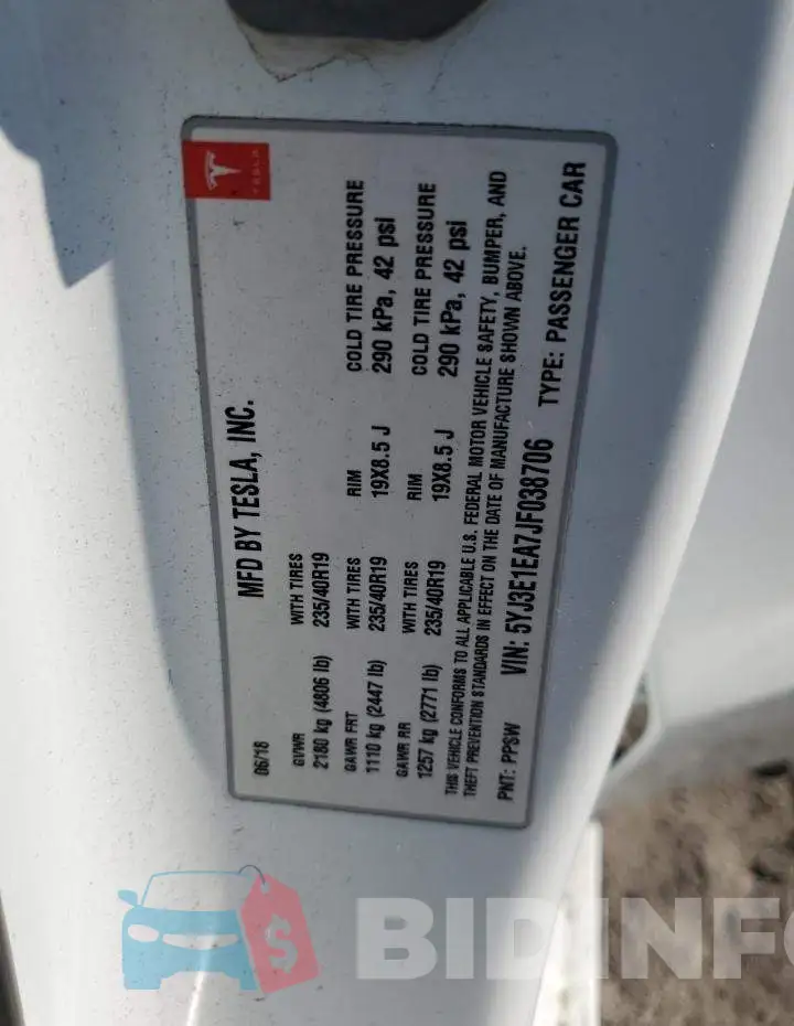5YJ3E1EA7JF038706 Photo# 12