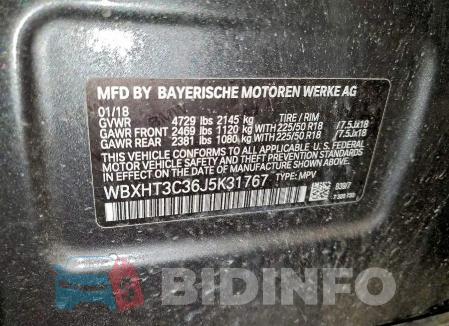 WBXHT3C36J5K31767 Photo# 13