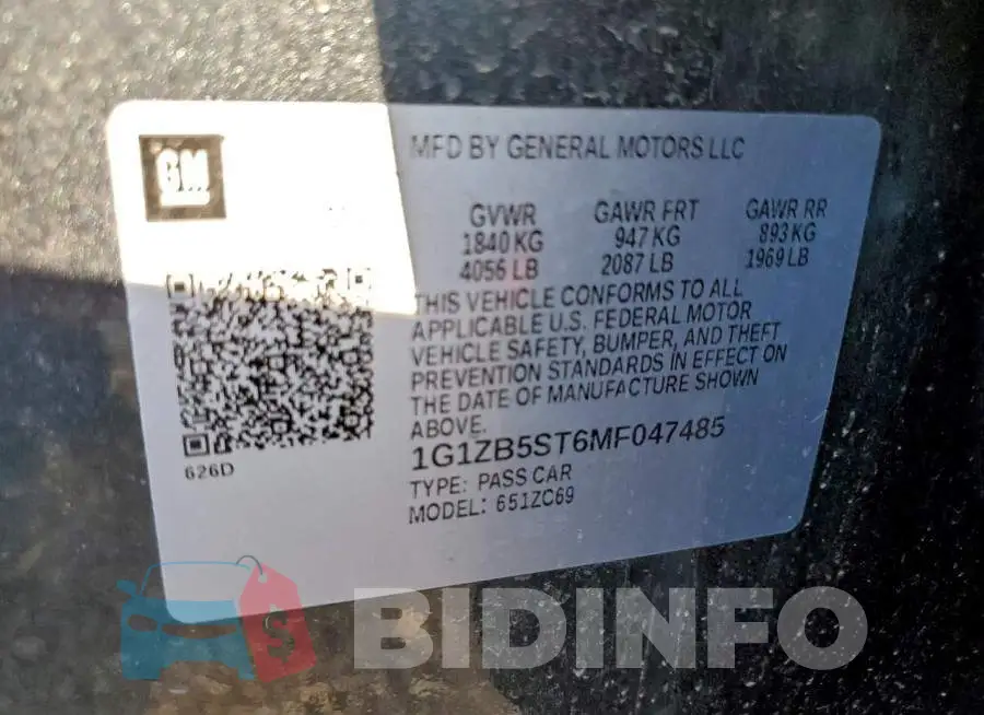 1G1ZB5ST6MF047485 Photo# 12