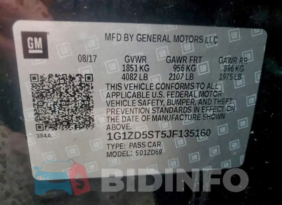 1G1ZD5ST5JF135160 Photo# 12