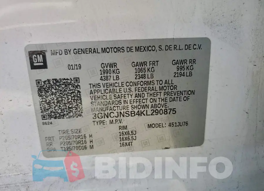 3GNCJNSB4KL290875 Photo# 13