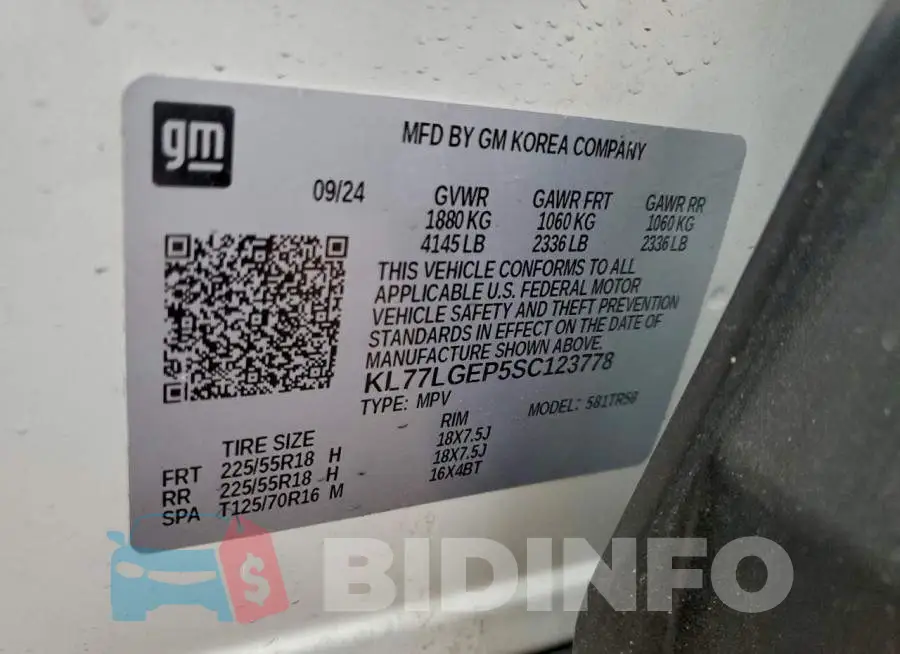 KL77LGEP5SC123778 Photo# 12