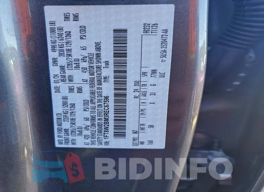 1FT8W2BM3REC67596 Photo# 12