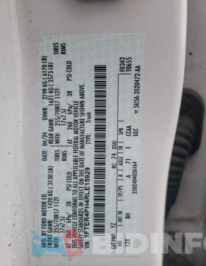 1FTER4PH4RLE15929 Photo# 12