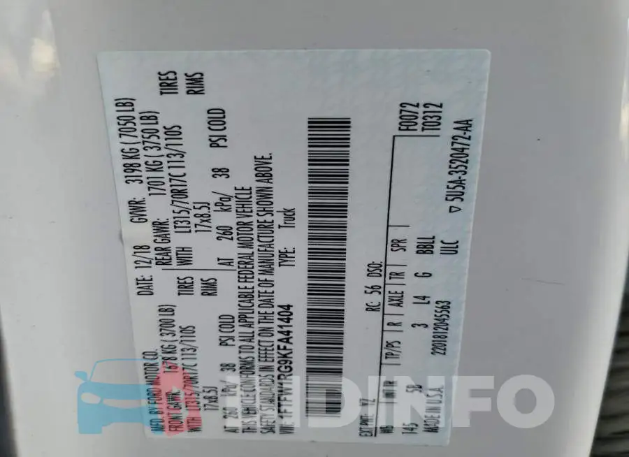 1FTFW1RG9KFA41404 Photo# 12