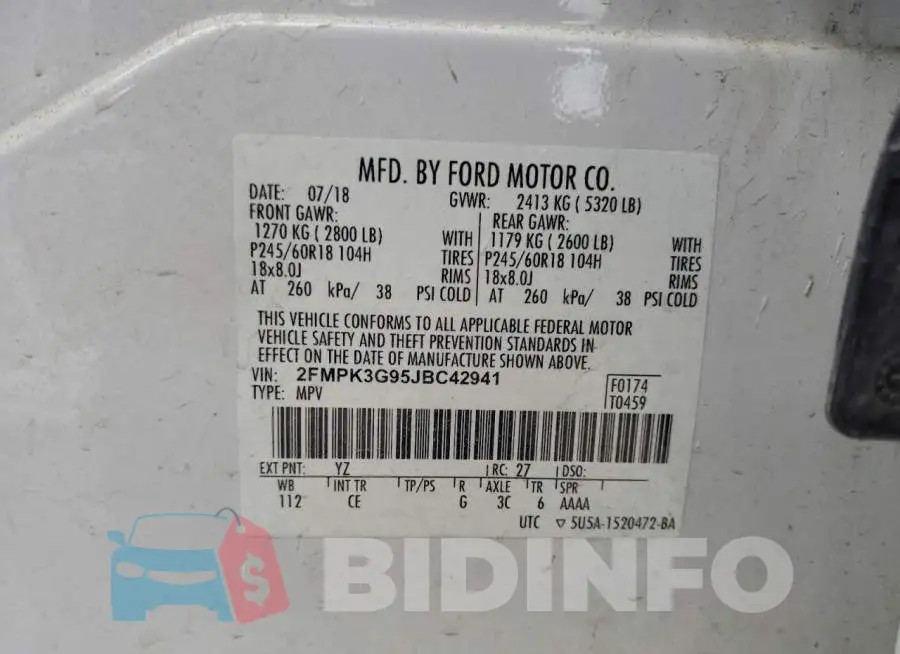 2FMPK3G95JBC42941 Photo# 13