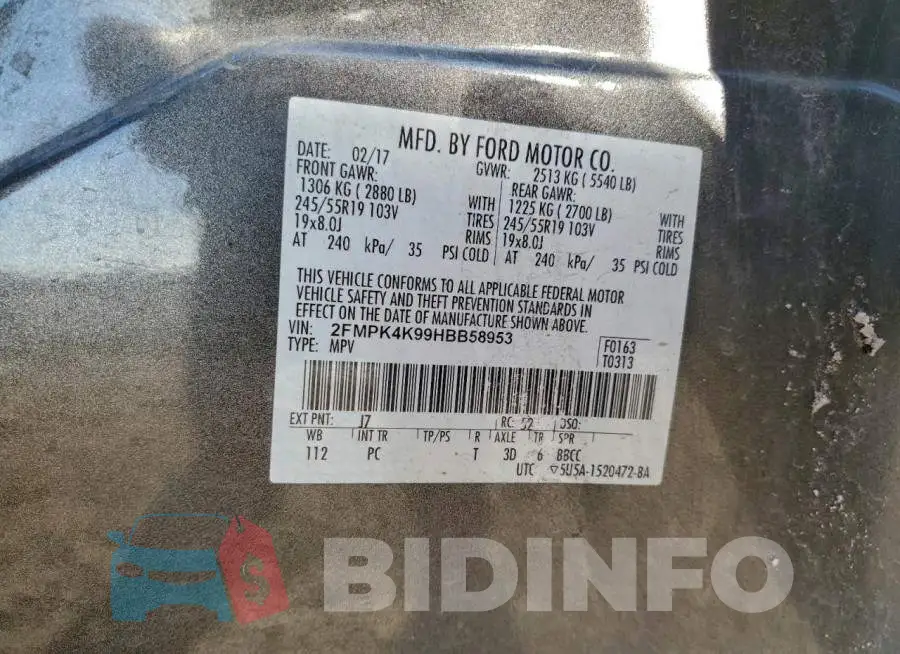 2FMPK4K99HBB58953 Photo# 12