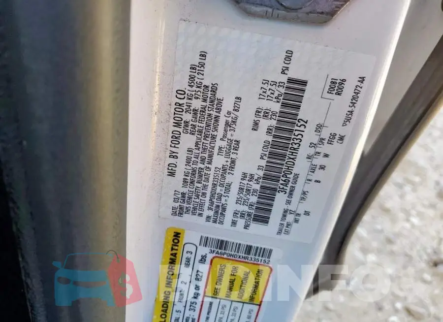 3FA6P0HDXHR335152 Photo# 12