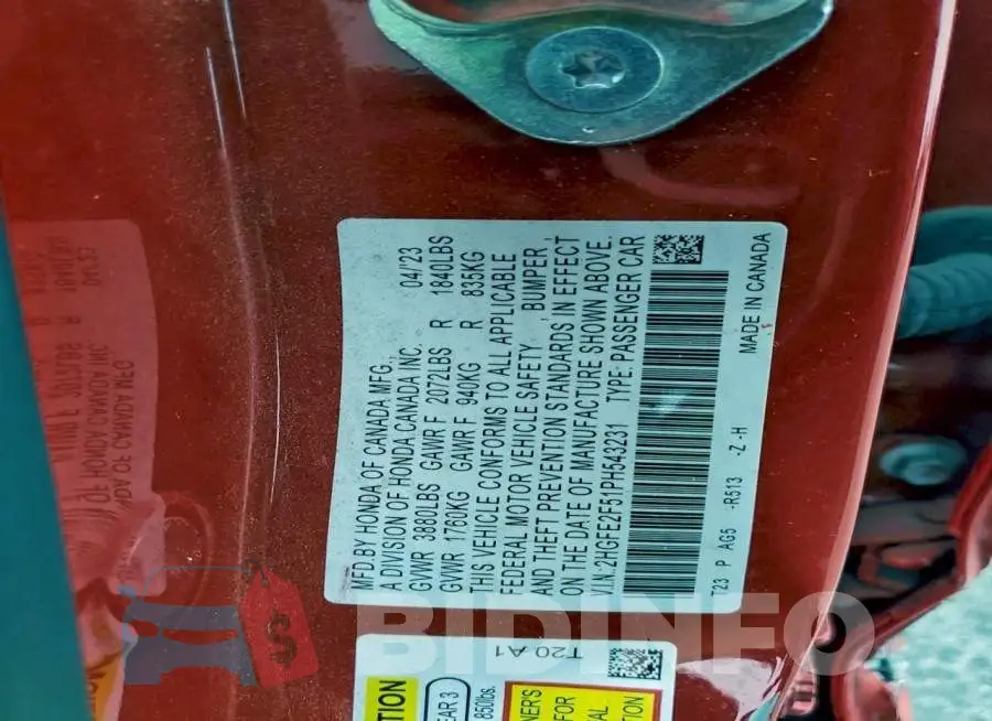 2HGFE2F51PH543231 Photo# 12