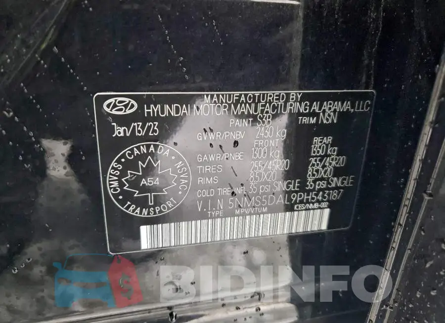 5NMS5DAL9PH543187 Photo# 13