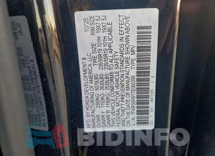 7FARS6H91TE060399 Photo# 13