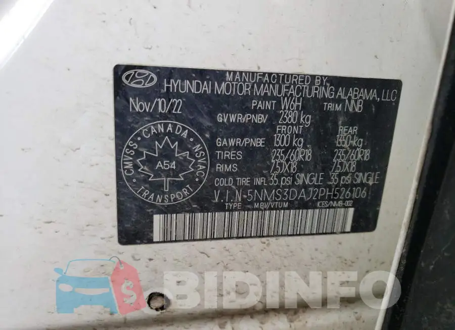 5NMS3DAJ2PH526106 Photo# 13