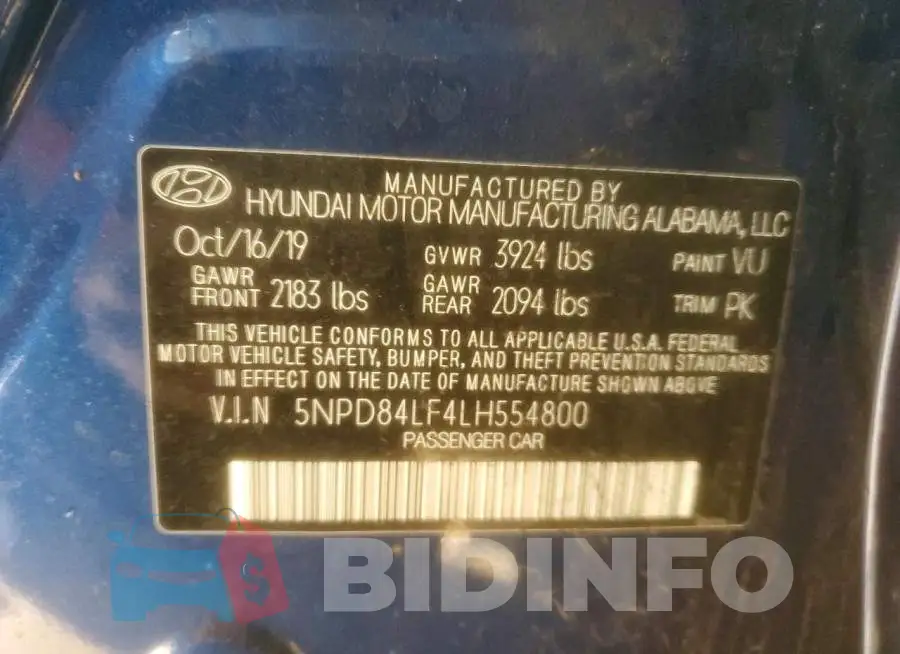5NPD84LF4LH554800 Photo# 12