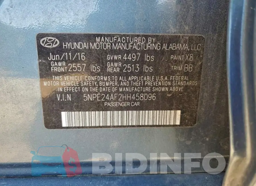 5NPE24AF2HH458096 Photo# 13