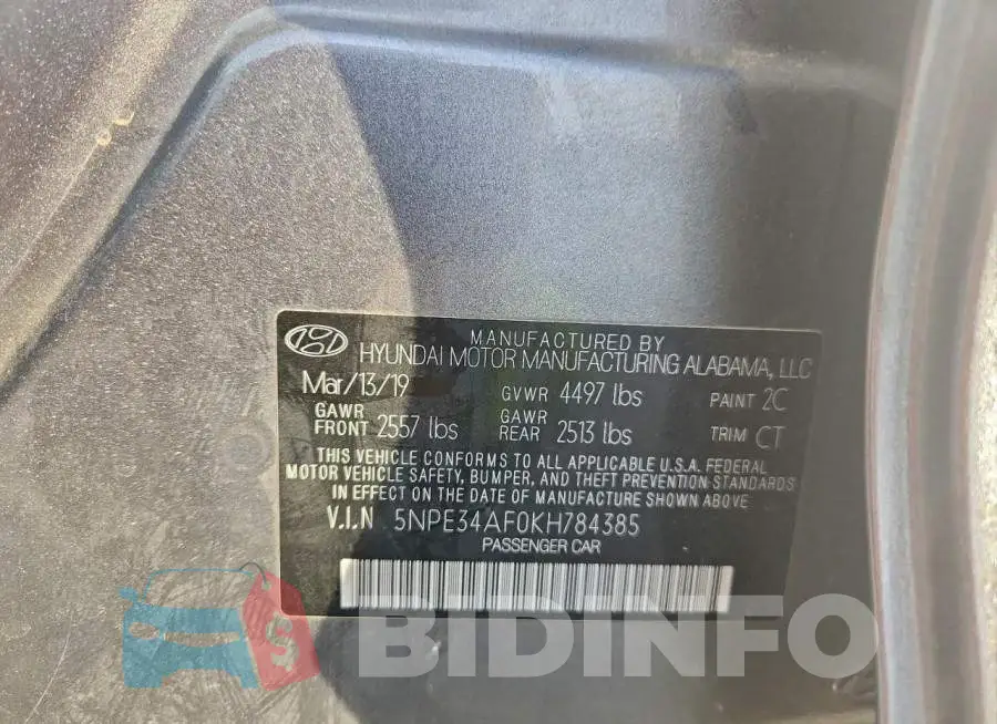 5NPE34AF0KH784385 Photo# 13