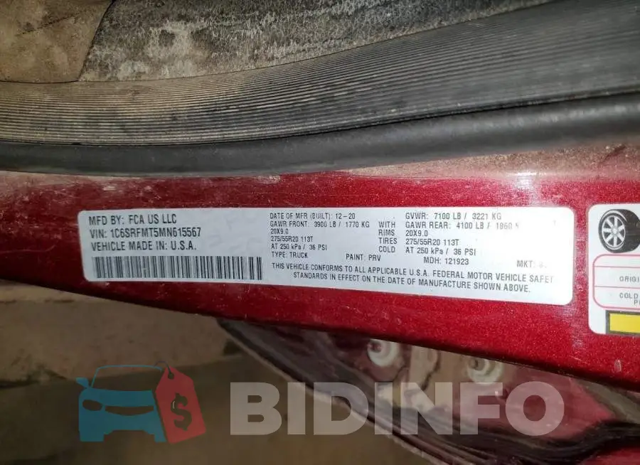 1C6SRFMT5MN615567 Photo# 12