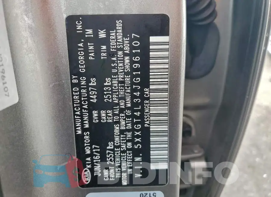 5XXGT4L34JG196107 Photo# 12