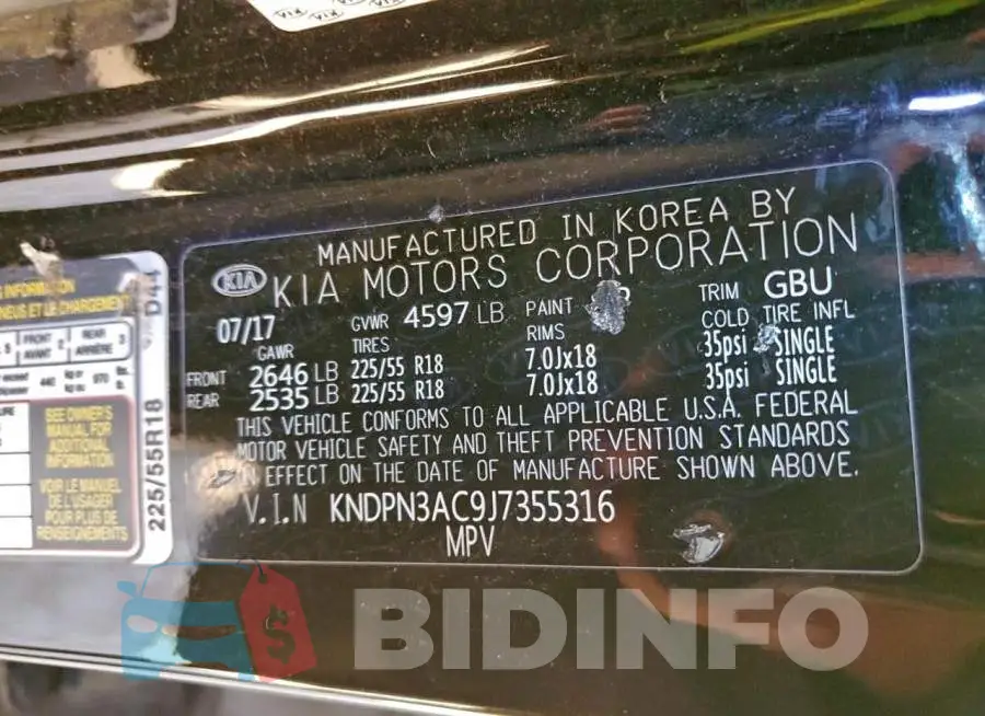 KNDPN3AC9J7355316 Photo# 12