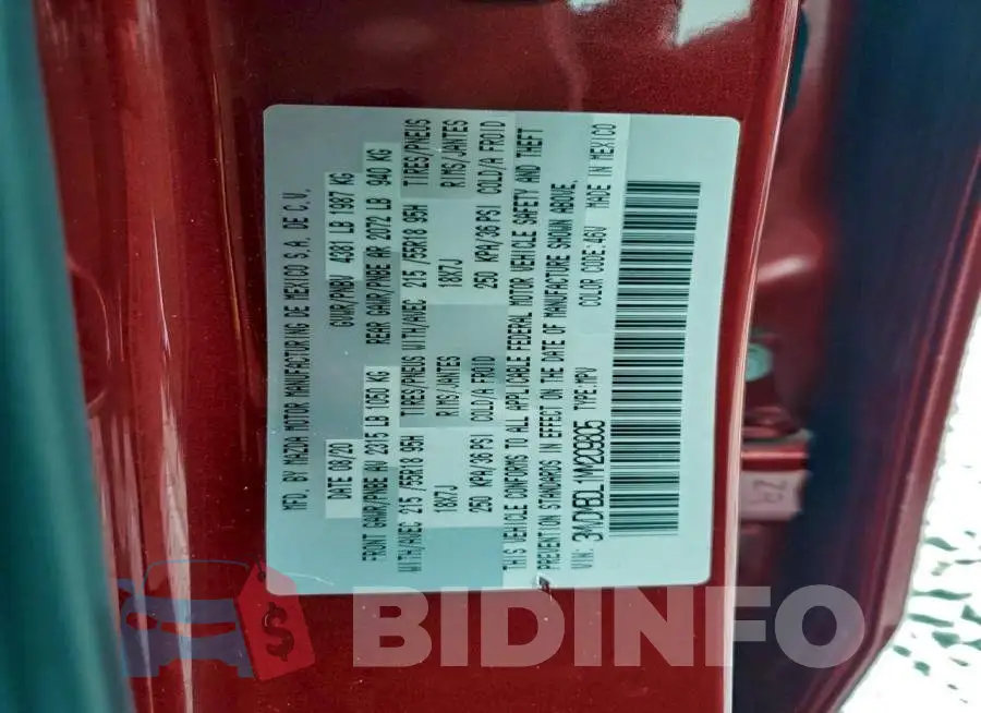 3MVDMBDL1MM209805 Photo# 13