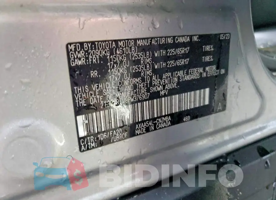 2T3P1RFV8PW376907 Photo# 12
