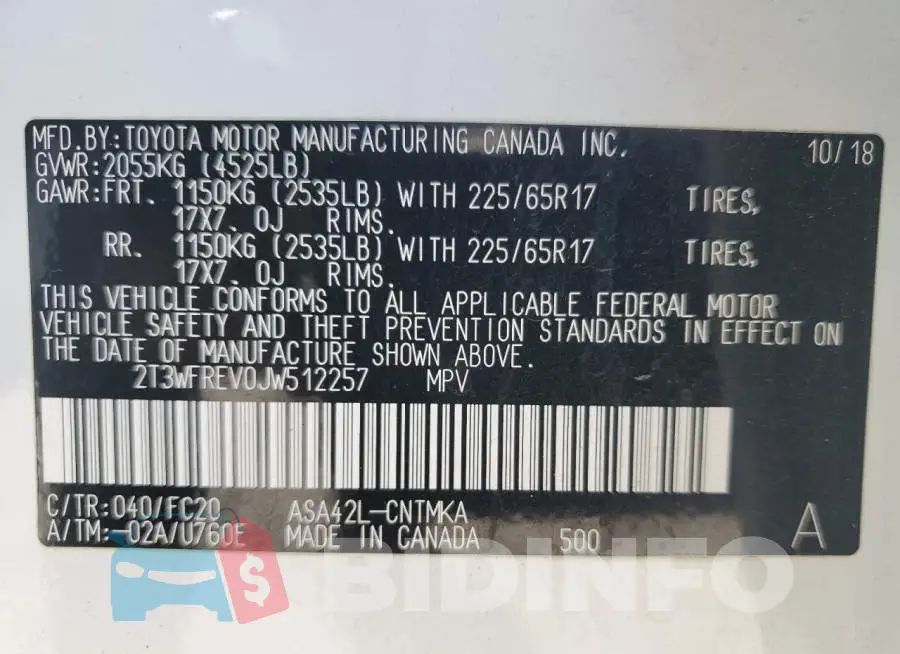 2T3WFREV0JW512257 Photo# 13