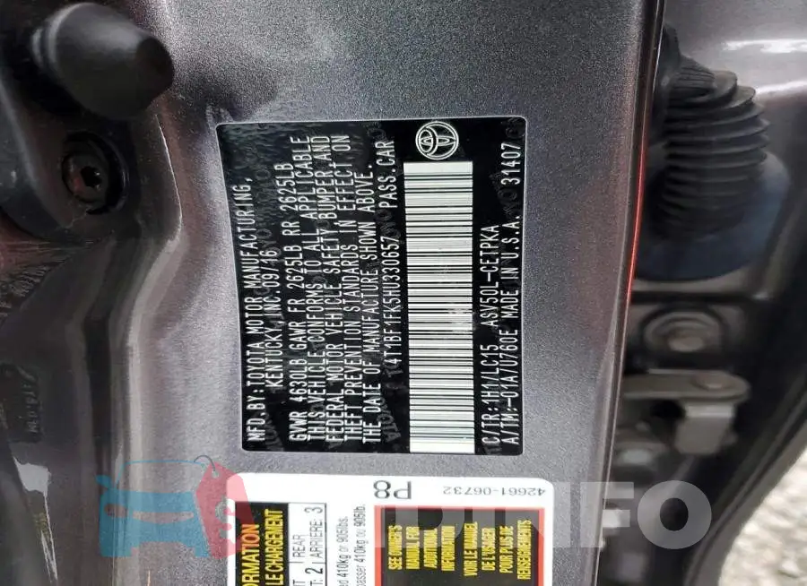 4T1BF1FK5HU330657 Photo# 12