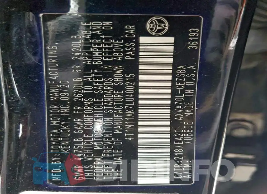 4T1M11AK7LU400215 Photo# 12