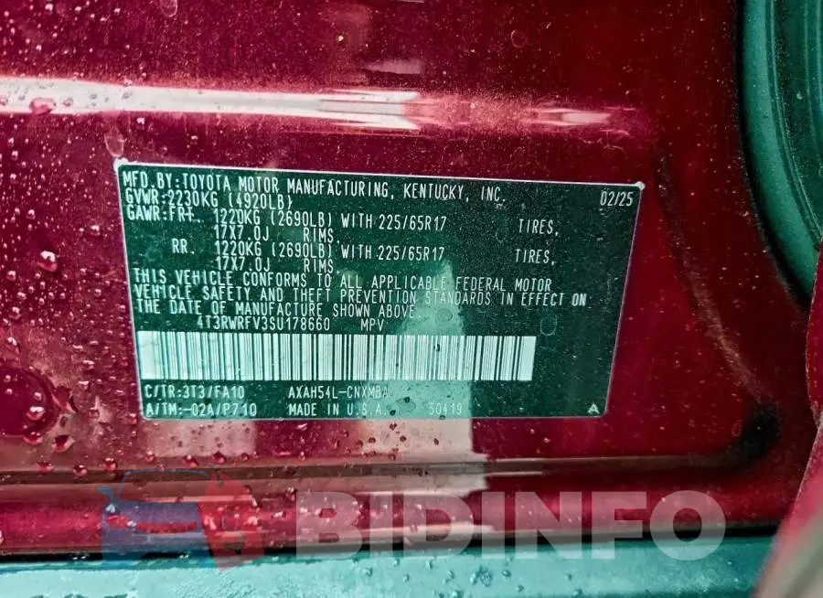 4T3RWRFV3SU178660 Photo# 13
