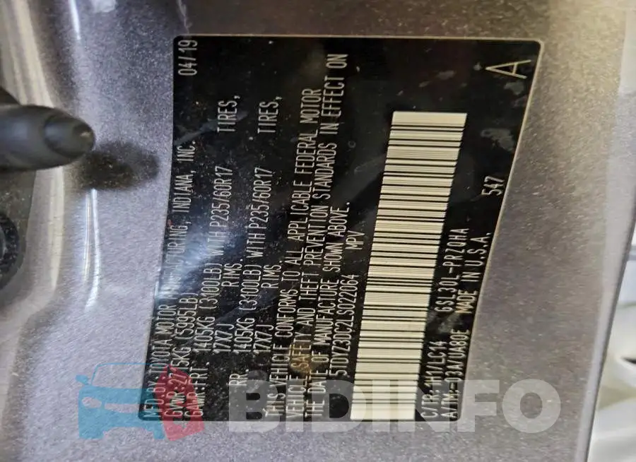 5TDYZ3DC2LS022064 Photo# 13