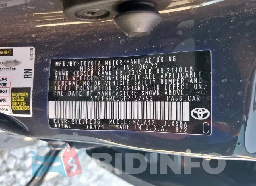 5YFP4MCE6PP157792 Photo# 13