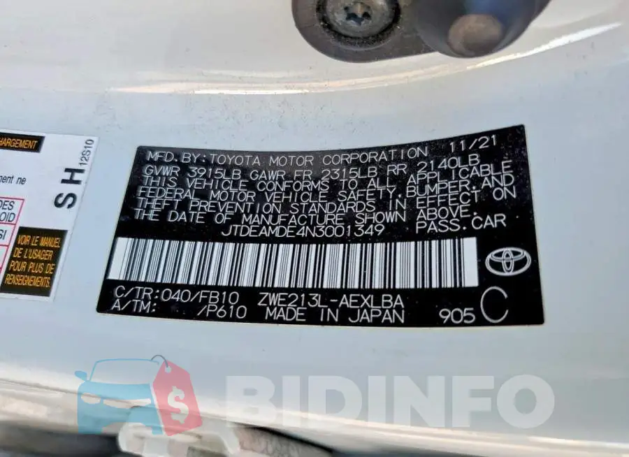 JTDEAMDE4N3001349 Photo# 13
