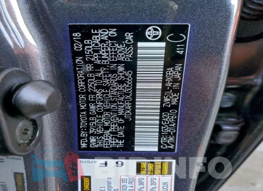 JTDKARFUXJ3056645 Photo# 13